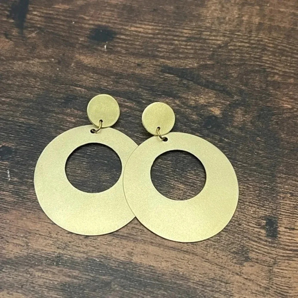Mirrored Circle Door Knocker Earrings - Picture 3 of 10